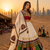 Cream Rayon Cotton Navratri Lehenga Choli with Kutchi Work & Mirror Dupatta