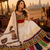 Cream Rayon Cotton Navratri Lehenga Choli with Kutchi Work & Mirror Dupatta