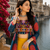 Blue Rayon Cotton Navratri Lehenga with Bandhani Kurti & Kachchi Work
