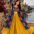 Blue Rayon Cotton Navratri Lehenga with Bandhani Kurti & Kachchi Work