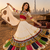 Cream Rayon Cotton Navratri Lehenga Choli with Kutchi Work & Mirror Dupatta