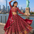 Maroon Rayon Cotton Navratri Lehenga Choli with Mirror Work With dupatta