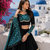 Black Rayon Cotton Navratri Lehenga Choli with Sequin Work & Faux Georgette Dupatta