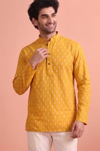 Rooted libaas multicolor digital print cotton blend full sleeves short kurta
