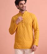 Rooted libaas multicolor digital print cotton blend full sleeves short kurta