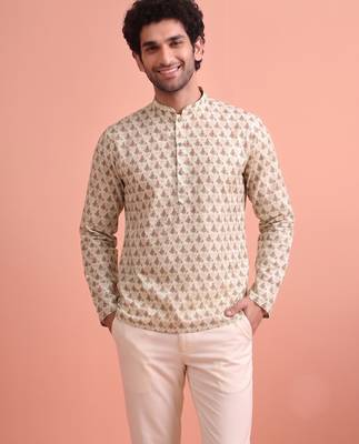 Rooted libaas multicolor digital print cotton blend full sleeves short kurta 3