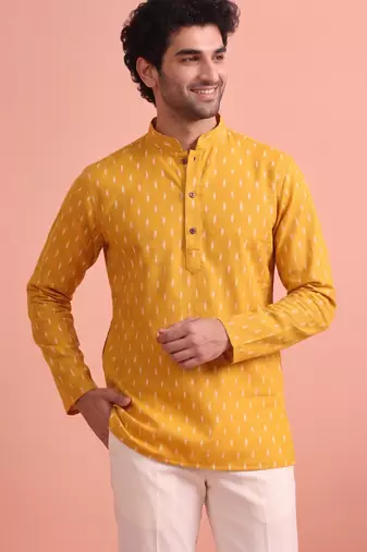 Rooted libaas multicolor digital print cotton blend full sleeves short kurta