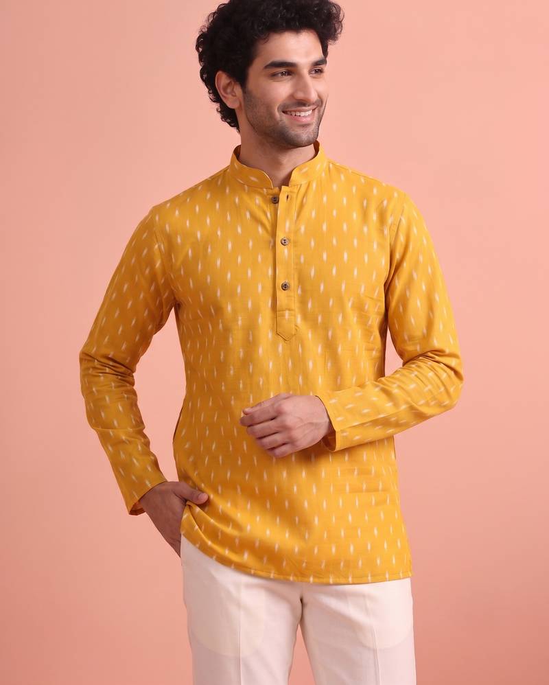 Rooted libaas multicolor digital print cotton blend full sleeves short kurta