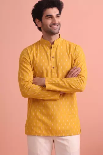 Rooted libaas multicolor digital print cotton blend full sleeves short kurta