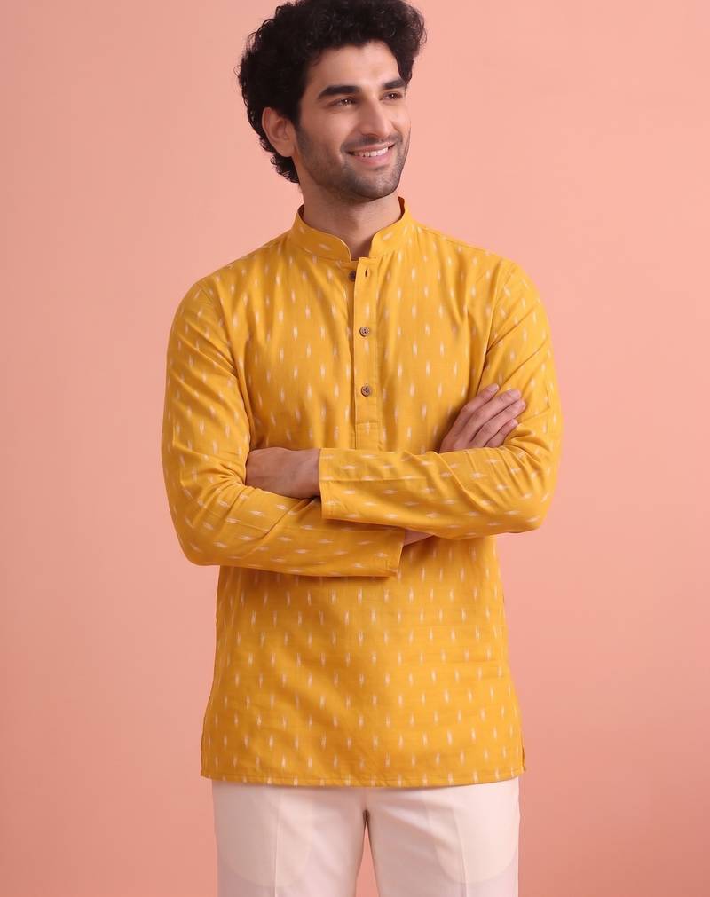 Rooted libaas multicolor digital print cotton blend full sleeves short kurta