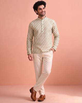 Rooted libaas multicolor digital print cotton blend full sleeves short kurta 5