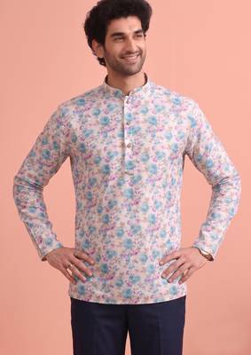Rooted libaas multicolor digital print cotton blend full sleeves short kurta 2