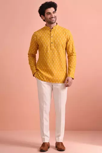 Rooted libaas multicolor digital print cotton blend full sleeves short kurta
