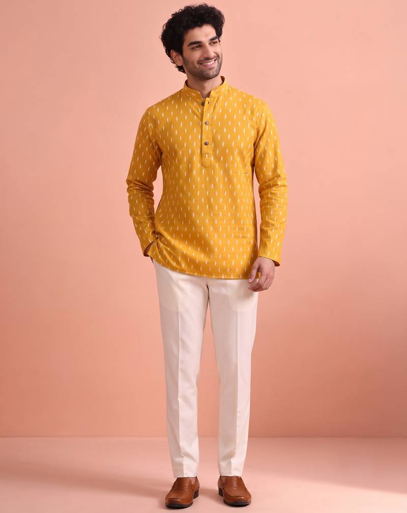 Rooted libaas multicolor digital print cotton blend full sleeves short kurta