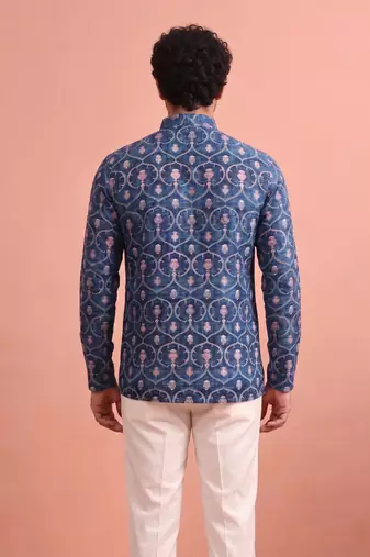 Rooted libaas multicolor digital print cotton blend full sleeves short kurta
