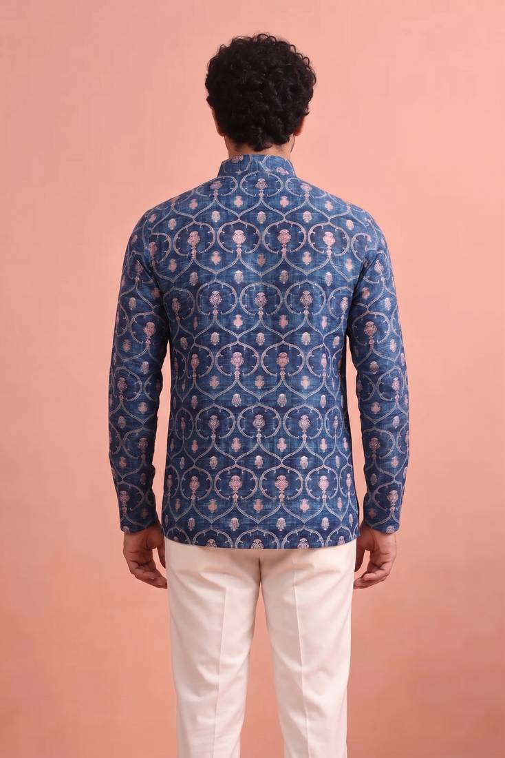 Rooted libaas multicolor digital print cotton blend full sleeves short kurta