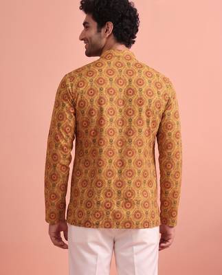 Rooted libaas multicolor digital print cotton blend full sleeves short kurta 4