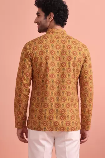Rooted libaas multicolor digital print cotton blend full sleeves short kurta