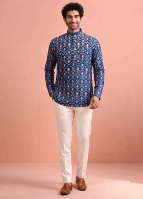 Rooted libaas multicolor digital print cotton blend full sleeves short kurta 5