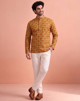 Rooted libaas multicolor digital print cotton blend full sleeves short kurta 5