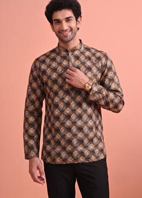 Rooted libaas multicolor digital print cotton blend full sleeves short kurta 3
