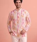 Rooted libaas multicolor digital print cotton blend full sleeves short kurta