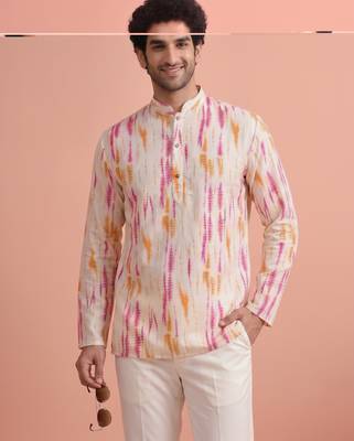 Rooted libaas multicolor digital print cotton blend full sleeves short kurta 3