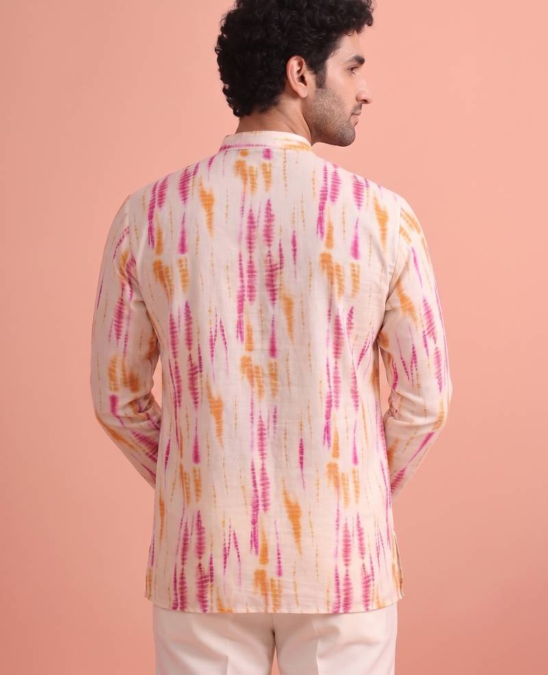 Rooted libaas multicolor digital print cotton blend full sleeves short kurta