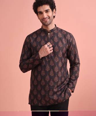 Rooted libaas multicolor digital print cotton blend full sleeves short kurta 3
