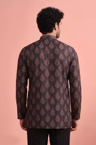 Rooted libaas multicolor digital print cotton blend full sleeves short kurta
