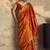 Orange Silk blend with handloom weaving festival wear saree