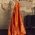 Orange Silk blend with handloom weaving festival wear saree