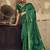 Green Silk blend with handloom weaving festival wear saree