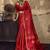 Red Silk blend with handloom weaving festival wear saree