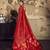 Red Silk blend with handloom weaving festival wear saree