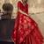 Red Silk blend with handloom weaving festival wear saree