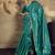 Turquoise Silk blend with handloom weaving festival wear saree