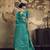Turquoise Silk blend with handloom weaving festival wear saree