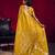 Mustard satin linen handloom weaving silk festival wear saree