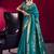 Aqua blue satin linen handloom weaving silk festival wear saree
