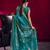 Aqua blue satin linen handloom weaving silk festival wear saree