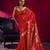 Red satin linen handloom weaving silk festival wear saree