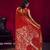 Red satin linen handloom weaving silk festival wear saree