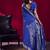 Navy blue satin linen handloom weaving silk festival wear saree