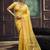 Mustard munga silk blend handloom weaving festival wear saree