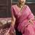 Baby pink munga silk blend handloom weaving festival wear saree
