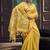 Mustard munga silk blend handloom weaving festival wear saree