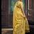 Mustard munga silk blend handloom weaving festival wear saree