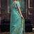 Turquoise munga silk blend handloom weaving festival wear saree