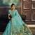 Turquoise munga silk blend handloom weaving festival wear saree